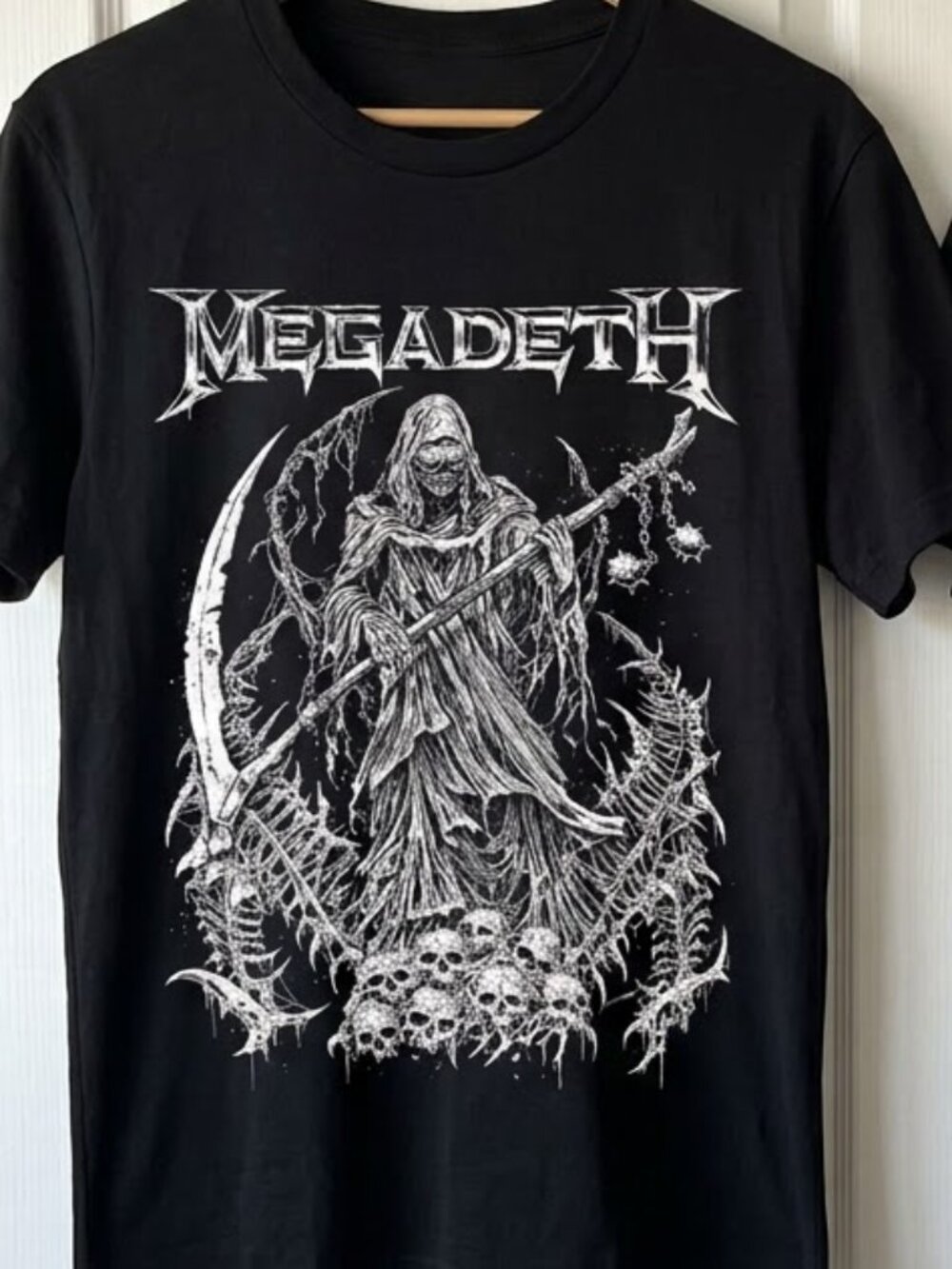 Megadeth Tour 2026 Grim Reaper Skeleton Dates Black Two Sided T-Shirt - Picture 2 of 3